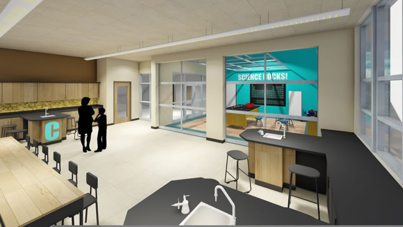 artistic rendering - new middle and high school science lab space